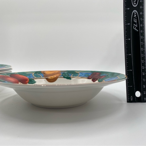 Casual Victoria & Beale Forbidden Fruit 4 8.5” Rimmed Soup Bowls Fine Porcelain - Picture 6 of 16